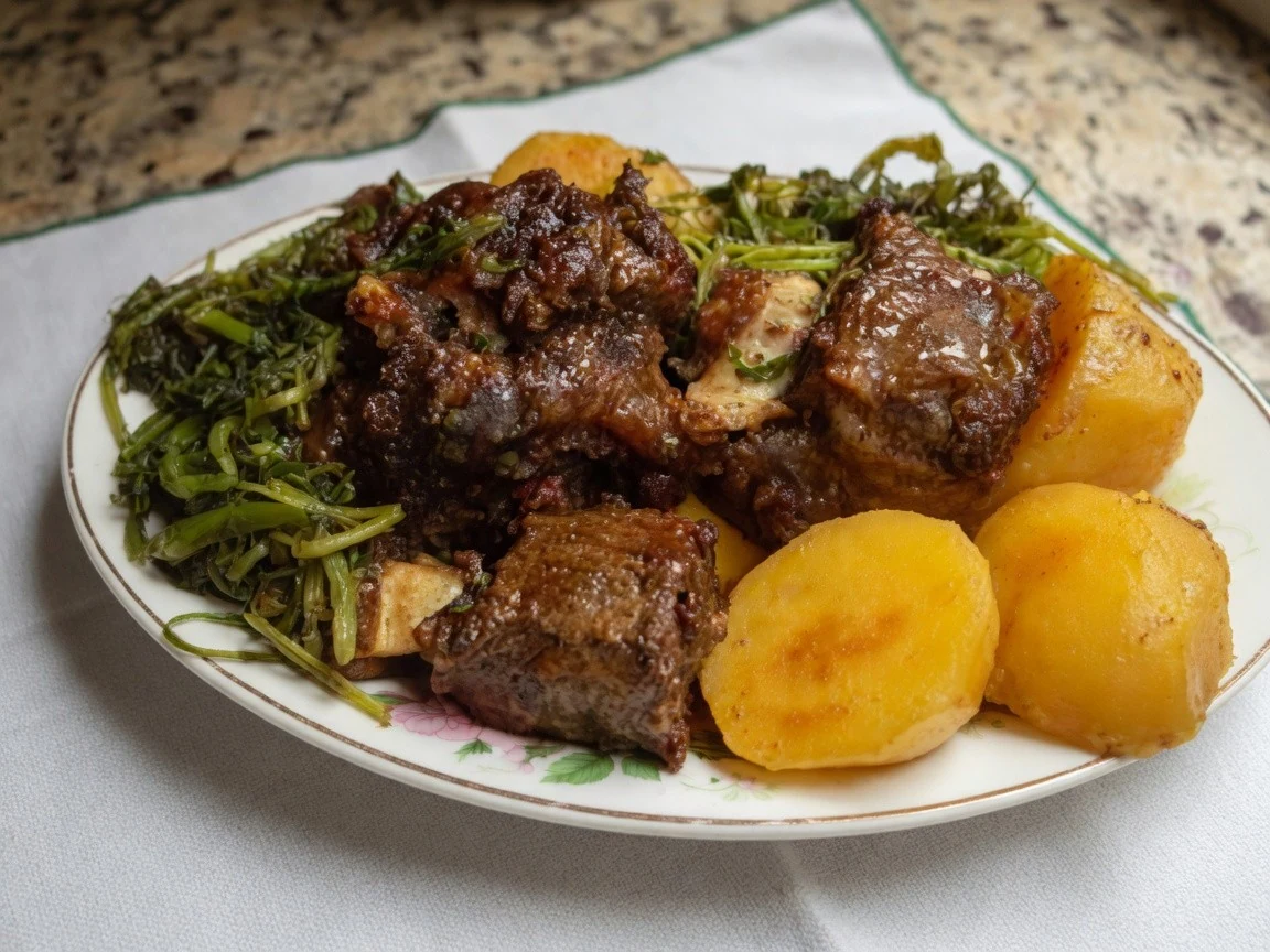 Costela bovina com batata e agrião P
